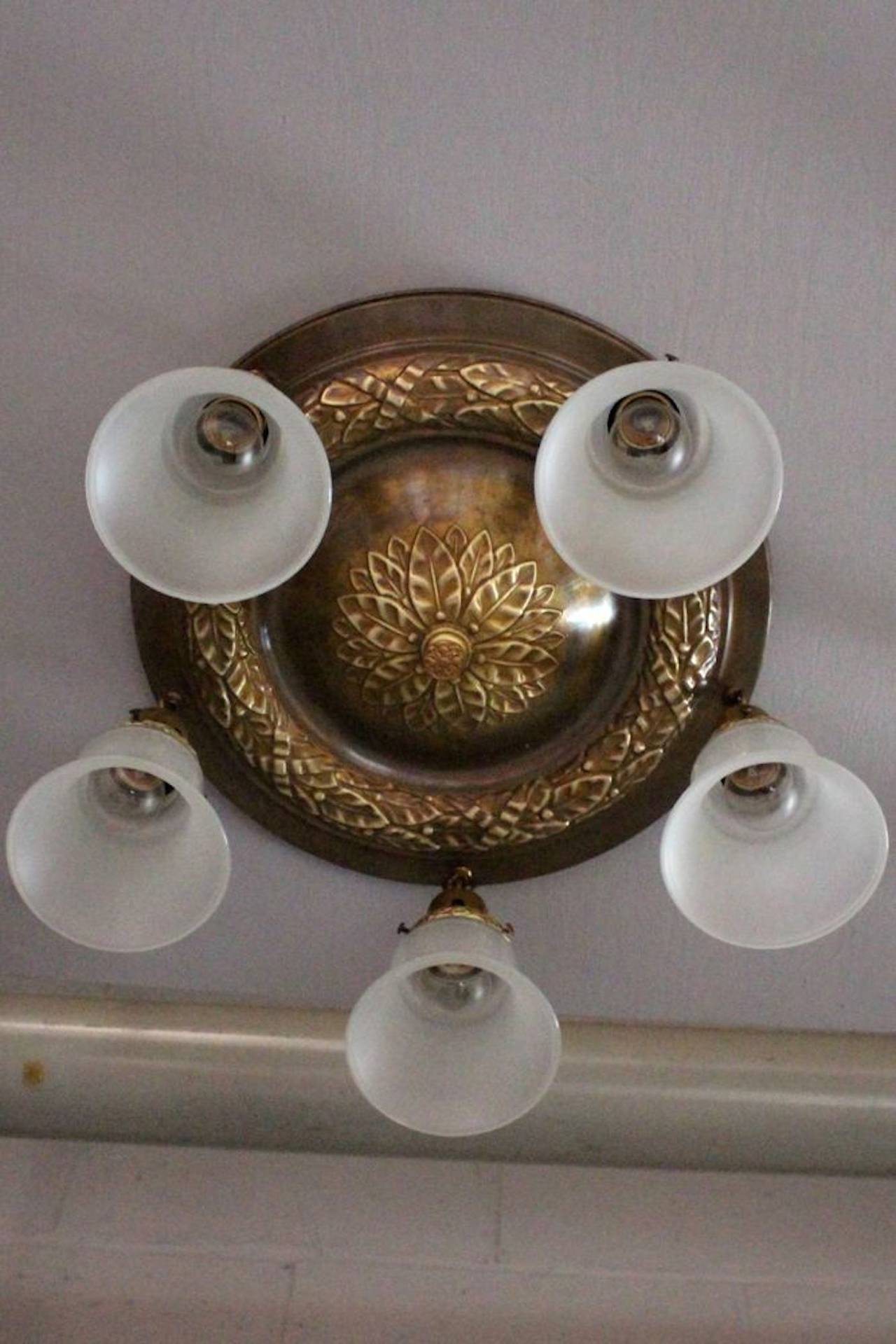 North American Classical Revival Style Five-Light Flush Mount