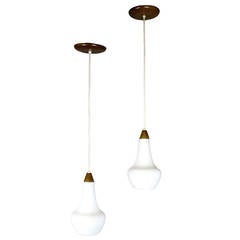 Mid-Century Pendant Lights, Two Available