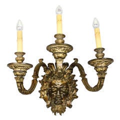 Bronze Bacchus Wall Sconce by E.F. Caldwell (3-Arm)