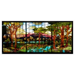 Arts & Crafts Scenic Stained Glass Window