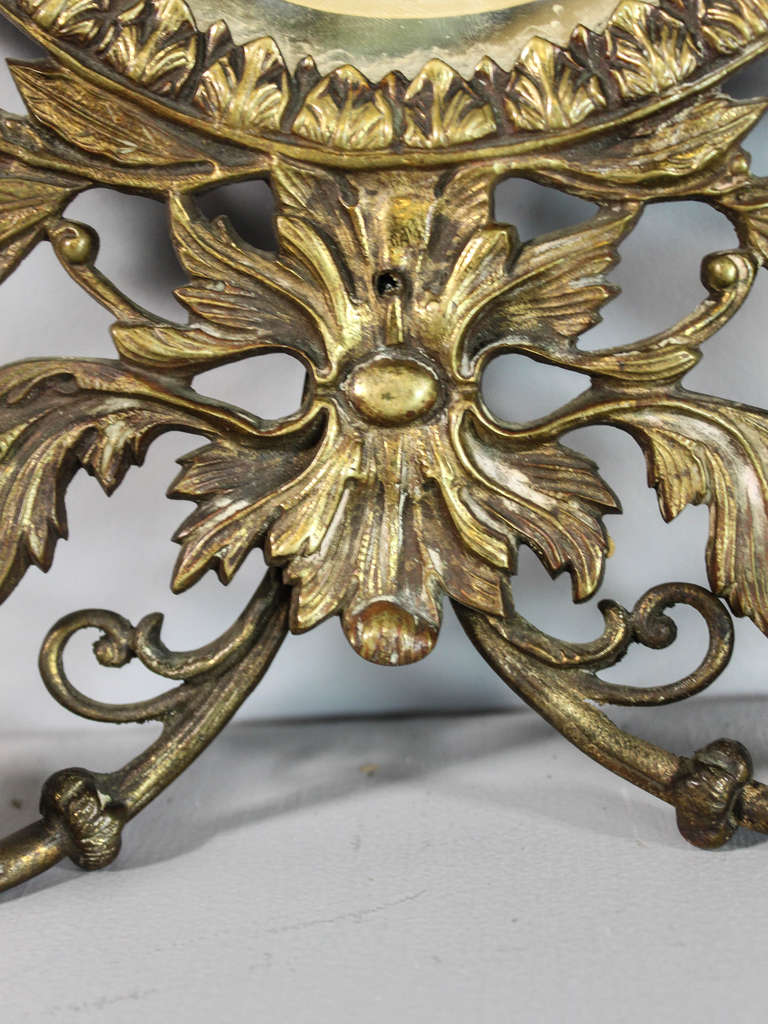 Pair of Brass Lion Sconces with Mirror 1