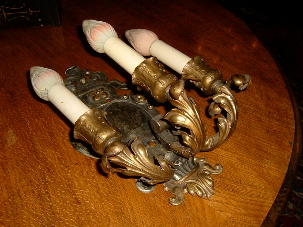 Arts & Crafts Three-Branch Wall Sconce