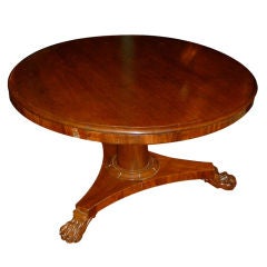 Mahogany Round Table with Claw Feet