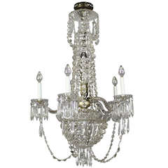 Used Baccarat 6 Arm White Crystal Chandelier