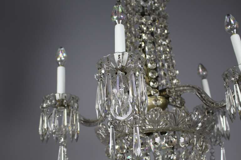 Baccarat 6 Arm White Crystal Chandelier In Excellent Condition In Vancouver, BC