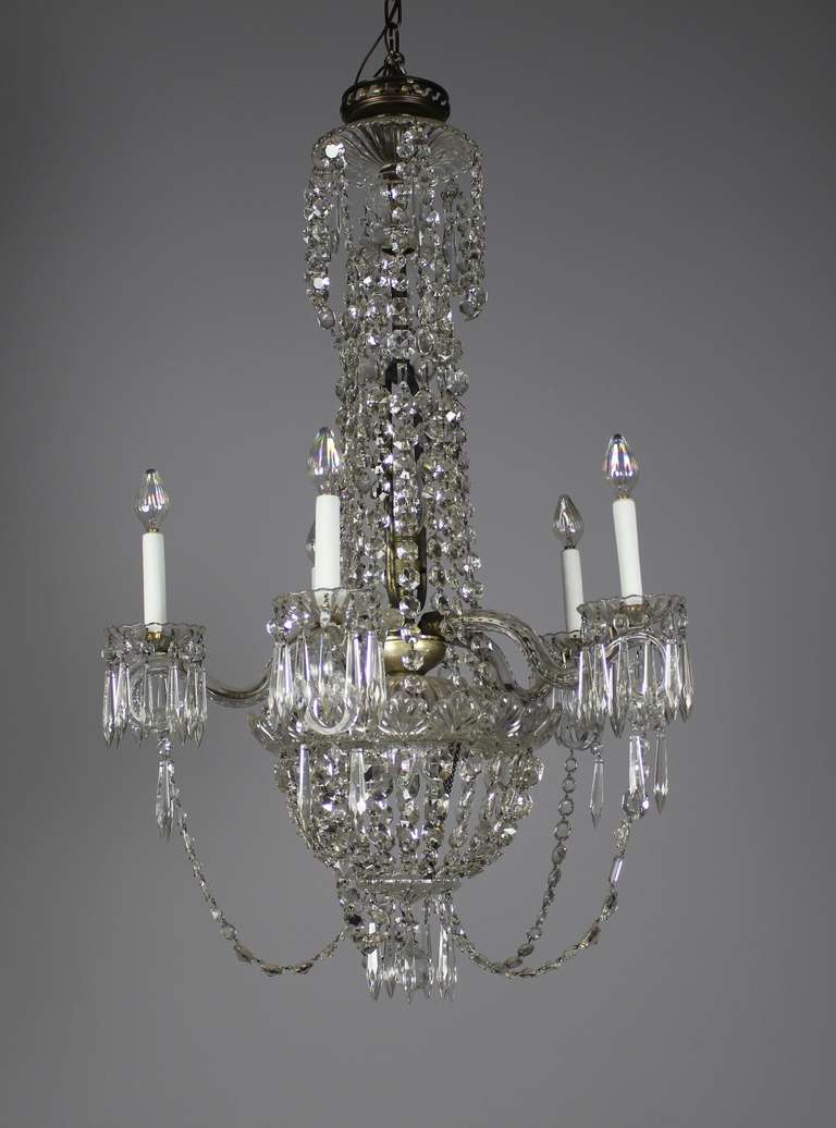Baccarat 6 Arm White Crystal Chandelier 1