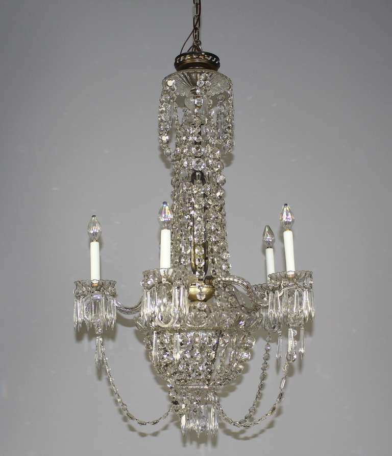 Baccarat 6 Arm White Crystal Chandelier 3