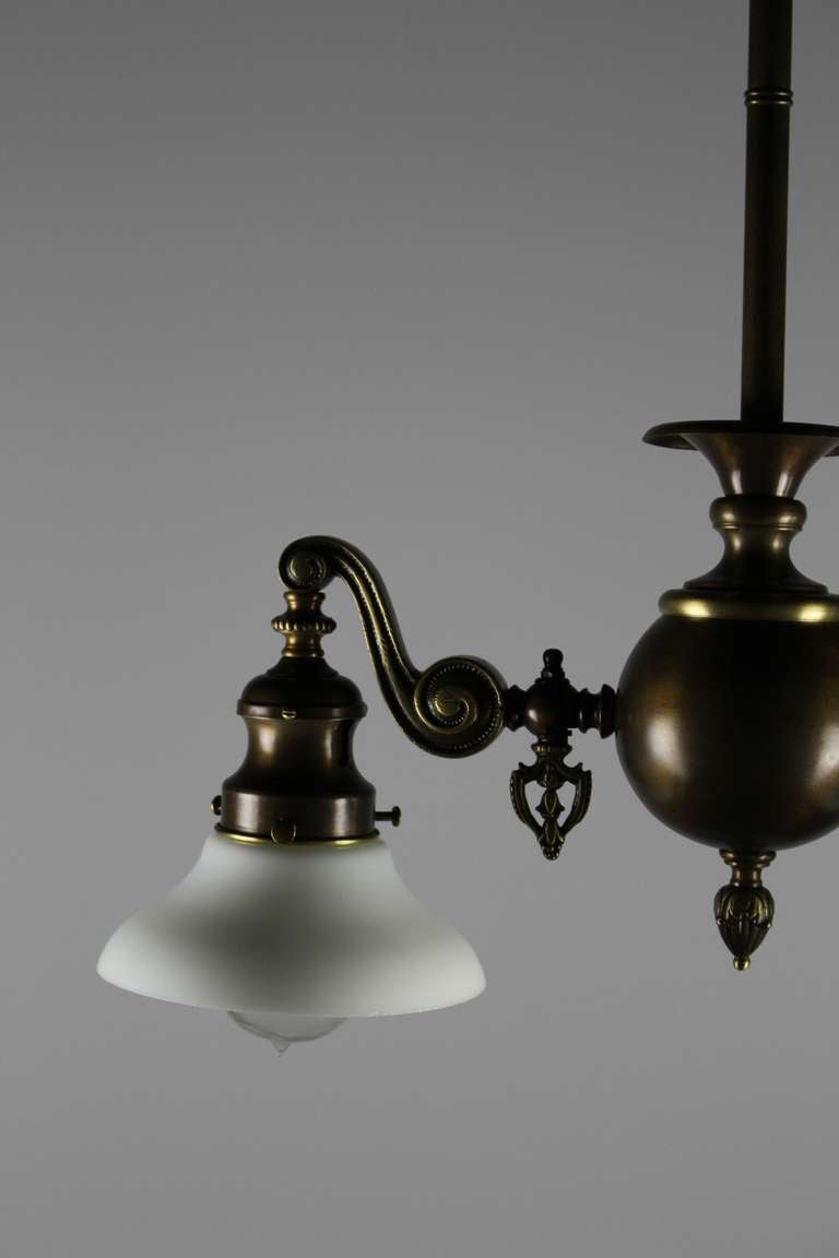 Mitchell Vance and Co. Two-Light Inverted Gas Fixture For Sale at 1stDibs