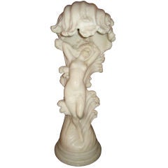 Antique Italian Alabaster Figural Lamp