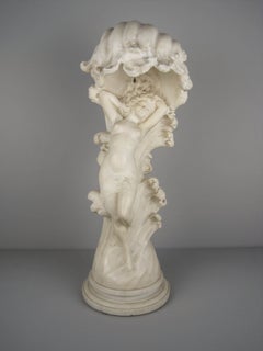 O. Rossi White Alabaster Figural Lamp