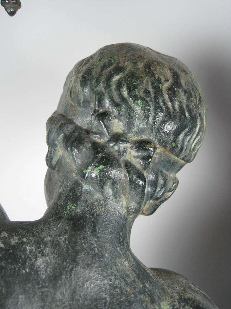 ANTOINE DURENNE Matched French Cast Iron Cupid In Good Condition For Sale In Vancouver, BC