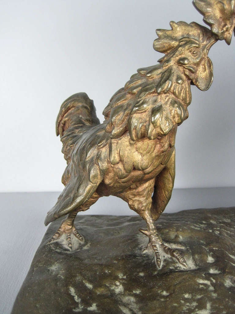 Sophie Debry 'the Cockfight' Bronze Sculpture For Sale 2
