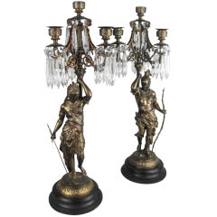 Antique "MITCHELL, VANCE & CO." American Indian Candelabra