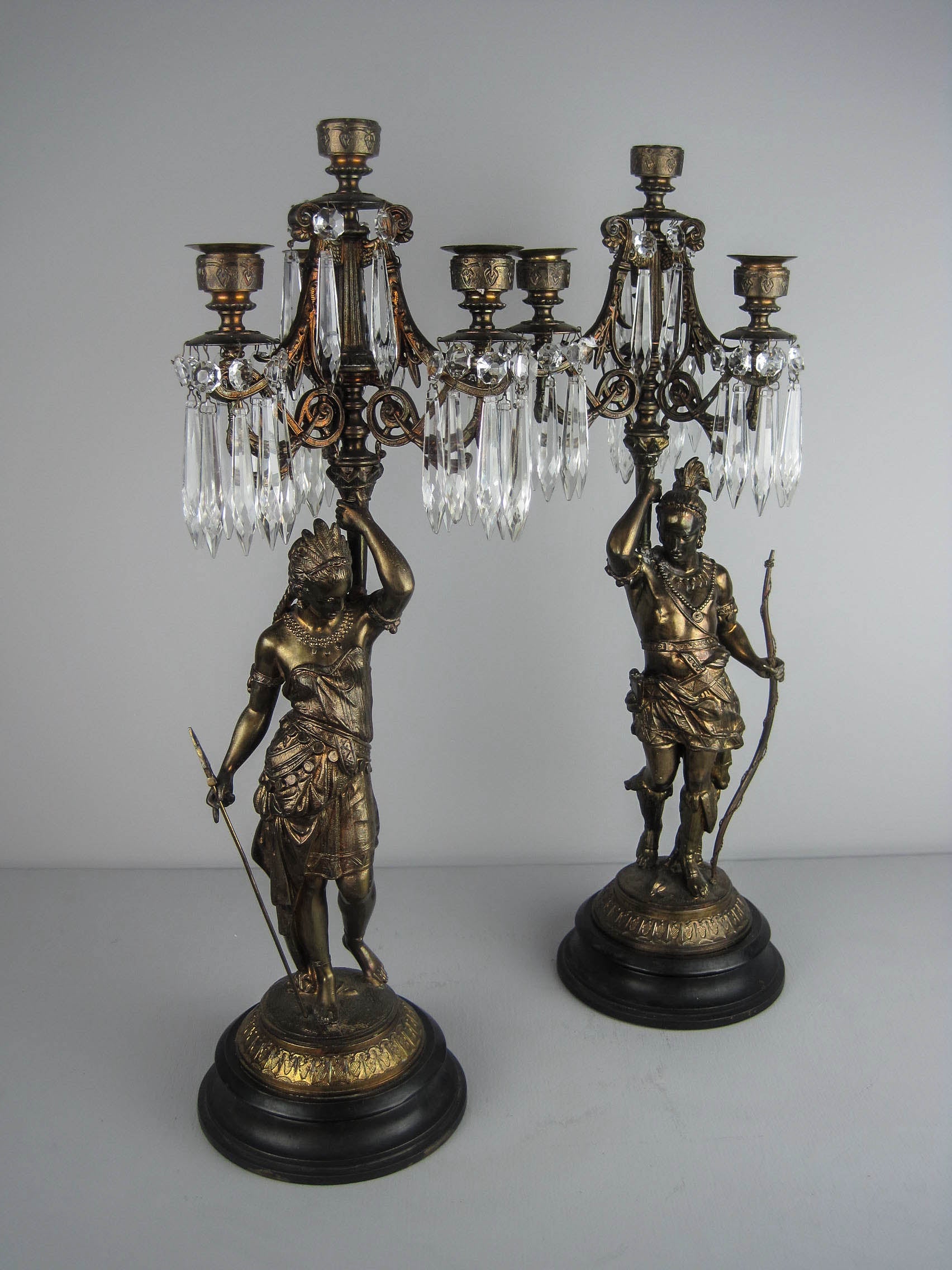 "MITCHELL, VANCE & CO." American Indian Candelabra For Sale
