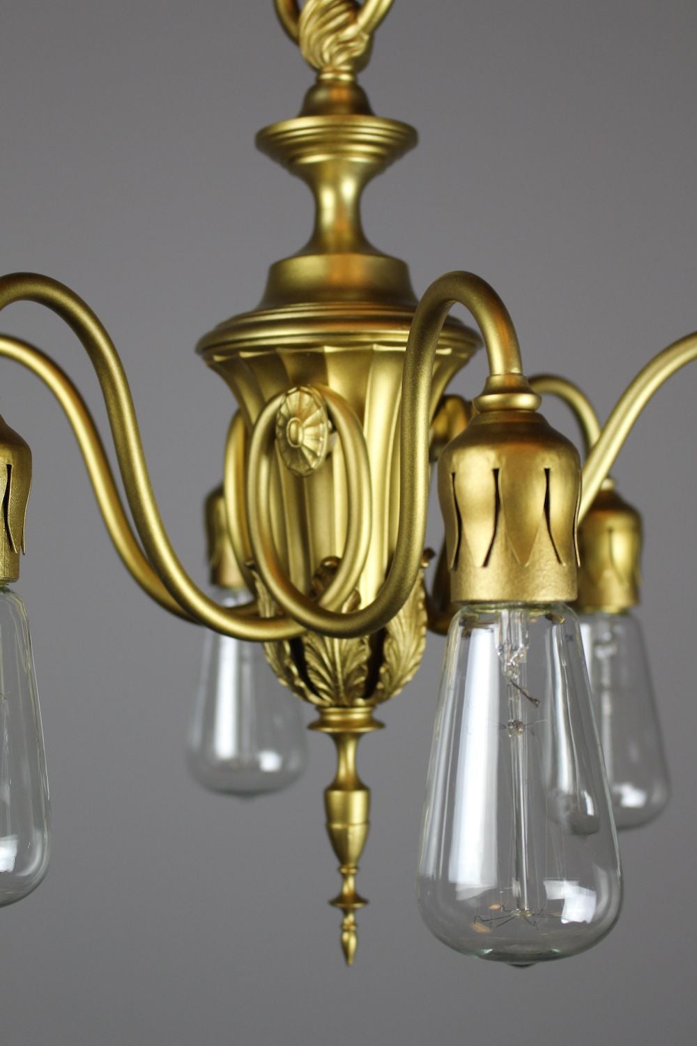 Adam Style Adam's Style Bare Bulb, Six-Light Fixture by R. Williamson & Co. For Sale