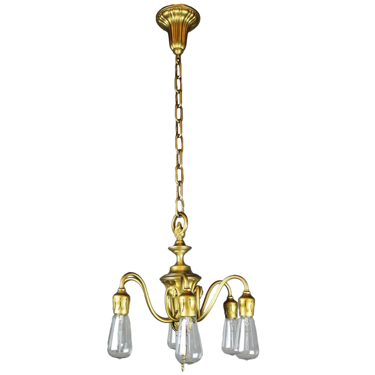 Adam's Style Bare Bulb, Six-Light Fixture by R. Williamson & Co. For Sale