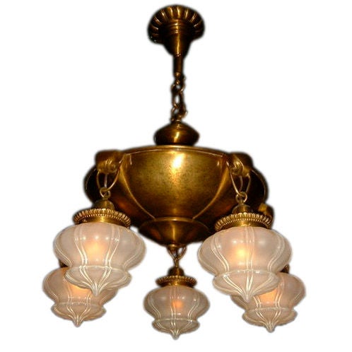 5-Arm Beaux Arts Style Pan Fixture