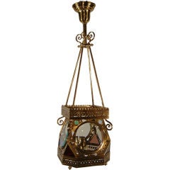 Antique Highly Unusual Aesthetic Movement Hall Lantern Fixture