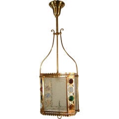 Aesthetic Era Jeweled Hall Lantern