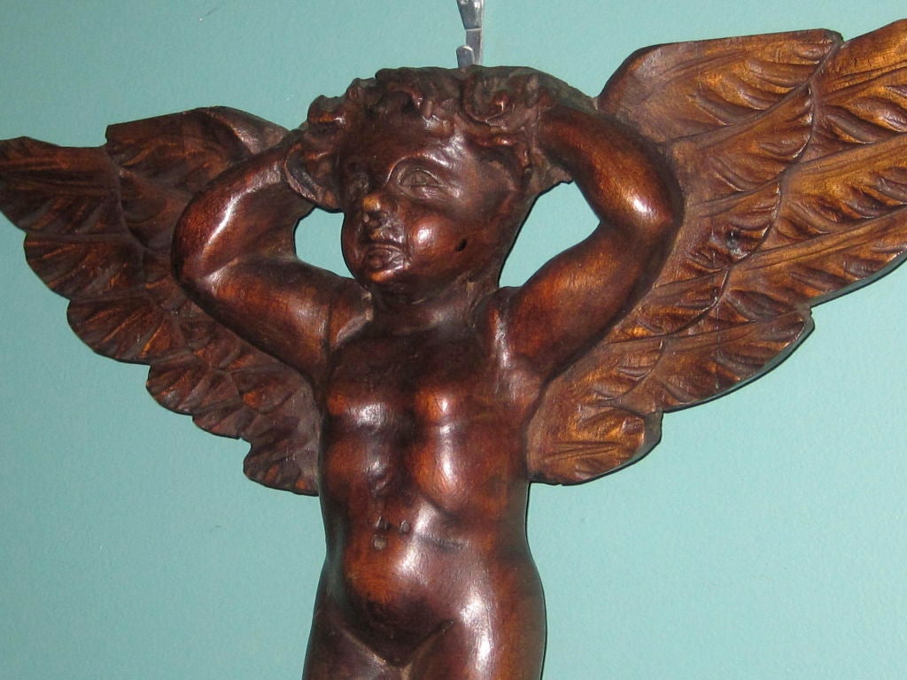 Carved Wooden Cherubs In Excellent Condition In Vancouver, BC
