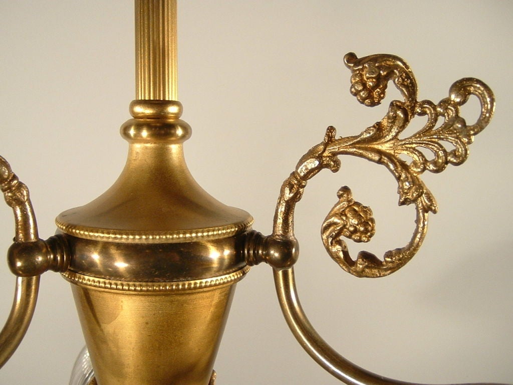 Victorian Brass Light Fixture 'Three-Light' In Excellent Condition For Sale In Vancouver, BC