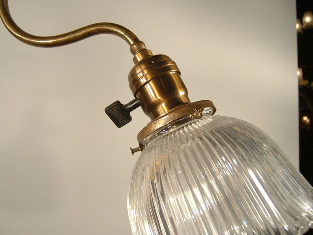 20th Century Victorian Brass Light Fixture 'Three-Light' For Sale