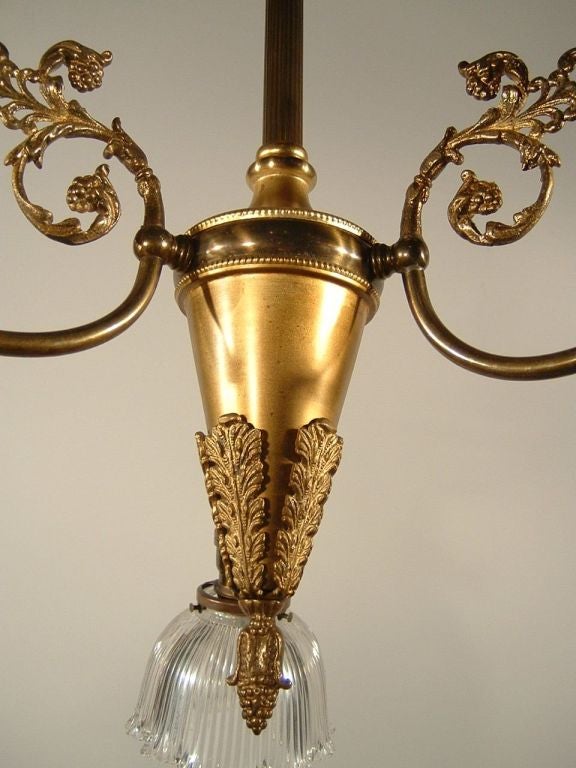 Victorian Brass Light Fixture 'Three-Light' For Sale 1