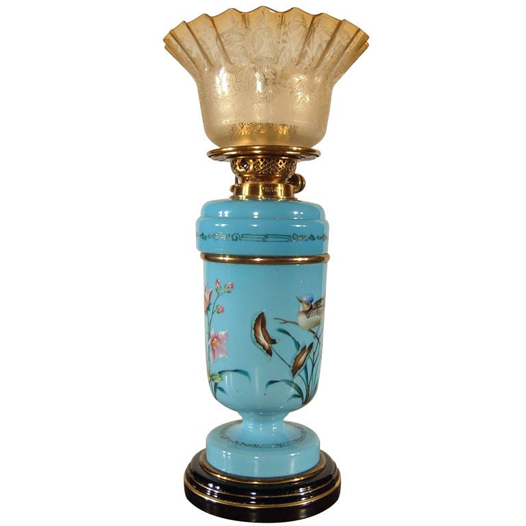 Late 19th Century English "Bristol" Kerosene Table Lamp For Sale