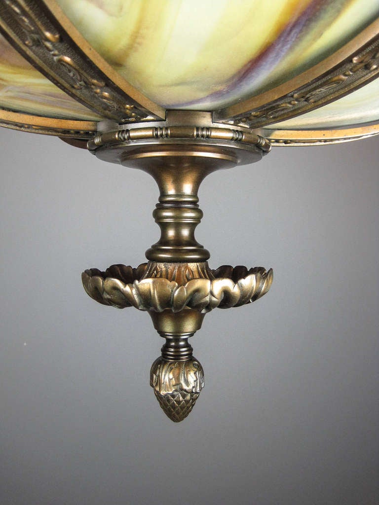 Commercial Bowl Fixture with Slag Glass by Beardslee of Chicago For Sale 4