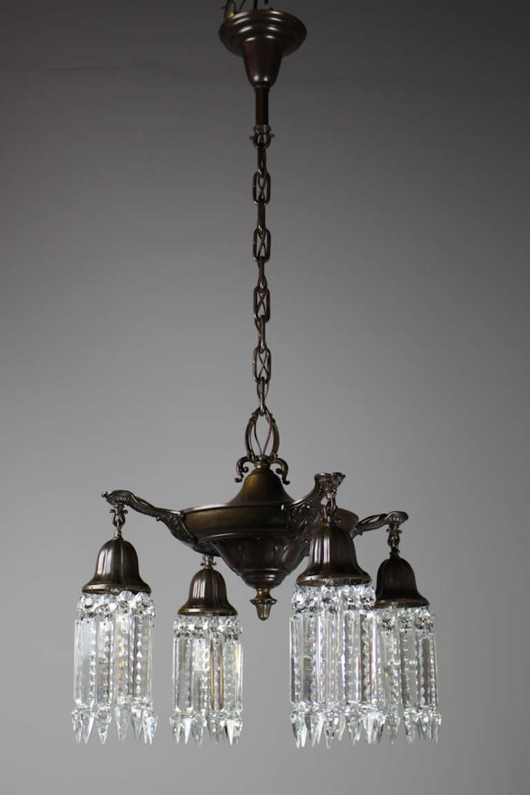After Sunset Crystal, Four-Light Fixture In Excellent Condition For Sale In Vancouver, BC