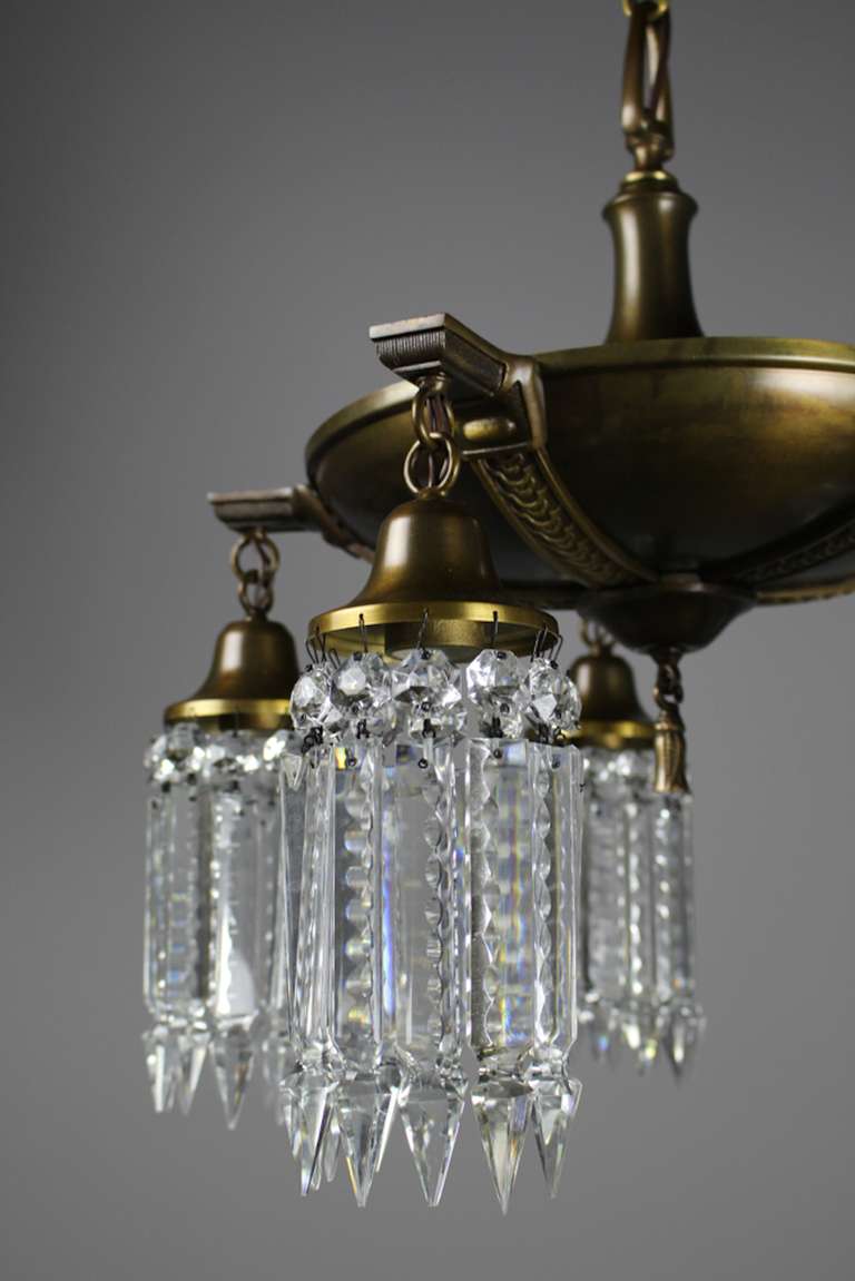 Colonial Revival Crystal Chandelier In Excellent Condition In Vancouver, BC