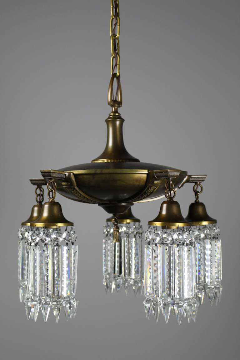 Edwardian Colonial Revival Crystal Chandelier