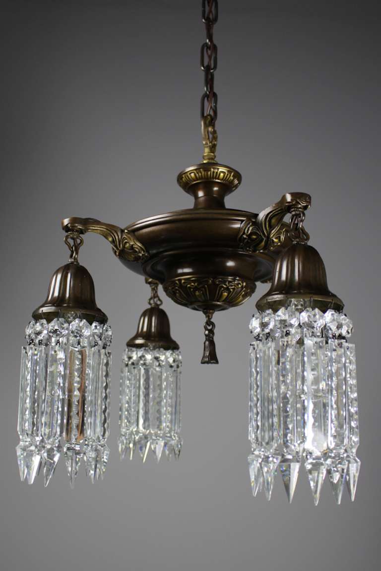 20th Century 'After Sunset' Four-Light Crystal Chandelier