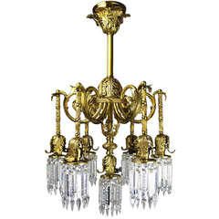 Foliate Rococo Revival Crystal Chandelier