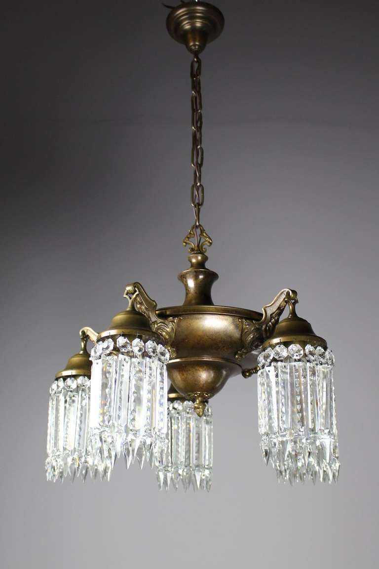Edwardian Crystal Pan Light with Notched Crystal 1