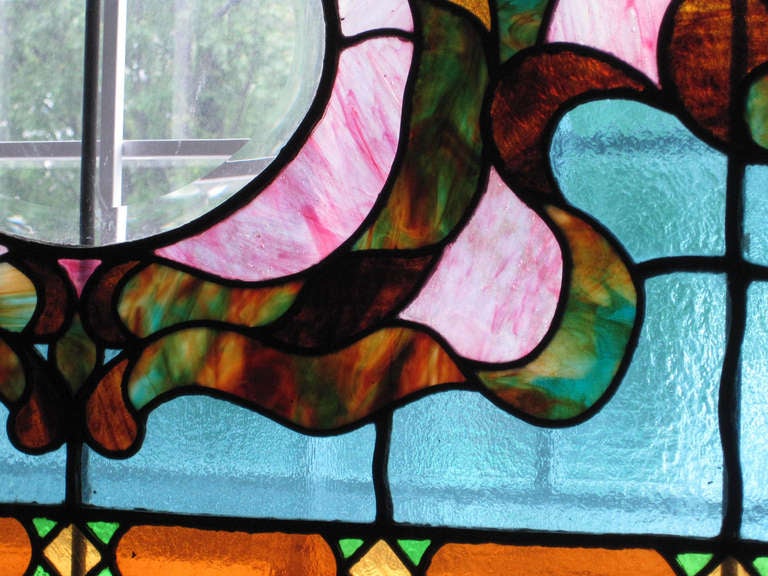 Canadian Victorian Style Stained Glass For Sale