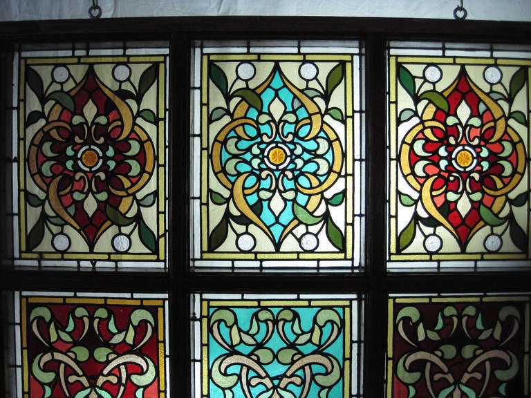 Hand-Painted Stained Glass Windows For Sale 3