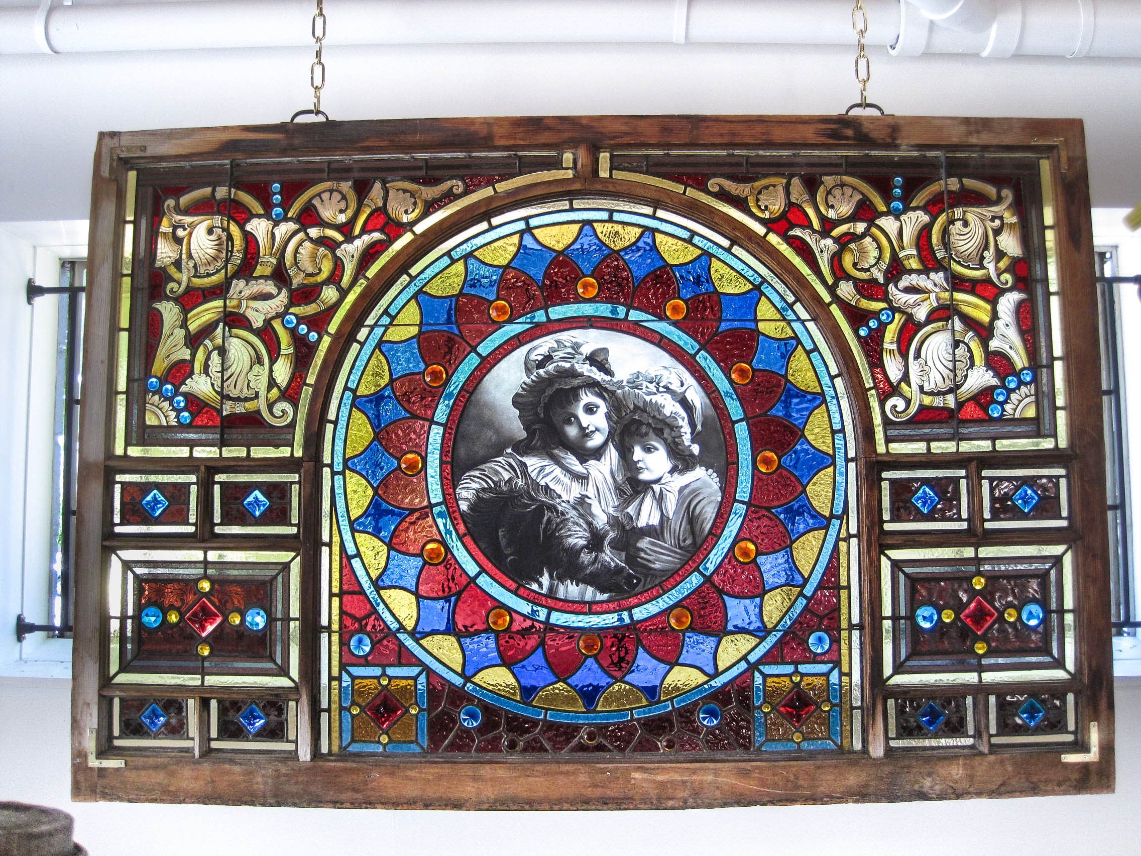Portrait Stained Glass Window For Sale