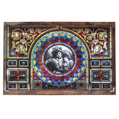 Antique Portrait Stained Glass Window