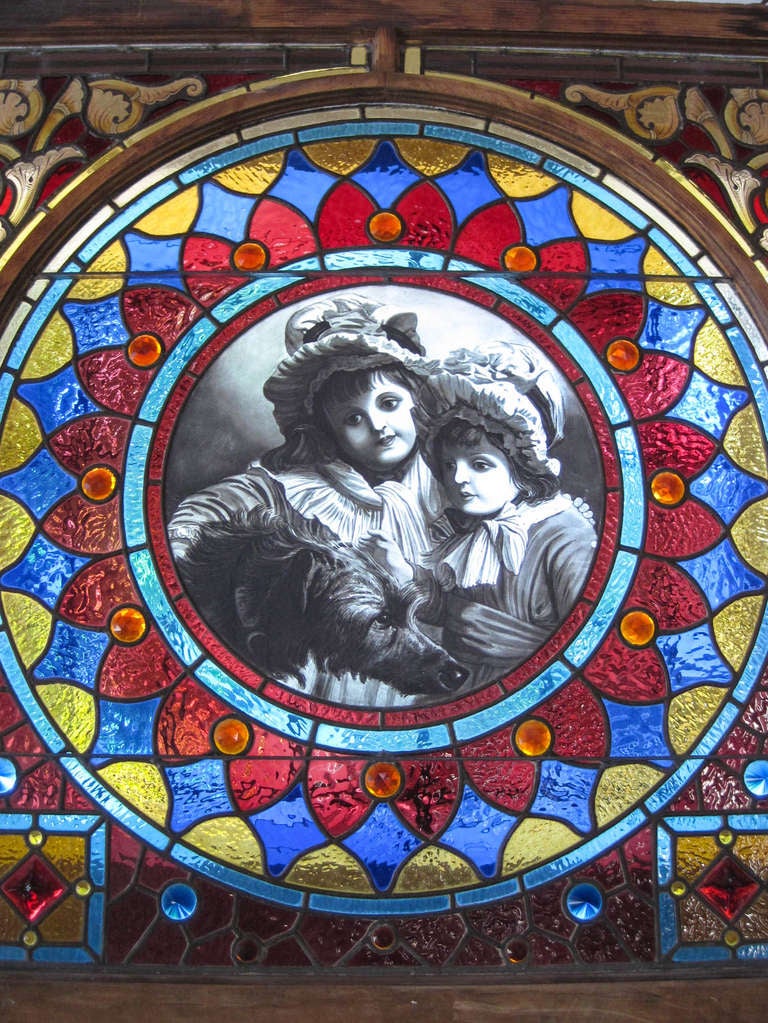 Portrait Stained Glass Window For Sale 3