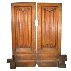 Two Oak Linen Fold Panels
