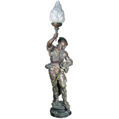 "Warrior" Bronze Newel Post Lamp