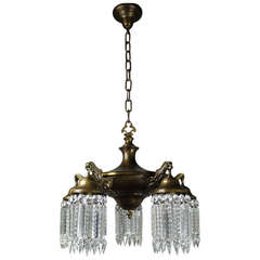 Edwardian Crystal Pan Light with Notched Crystal