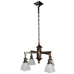 Antique Mission Style Fixture with "Japanned" Finish