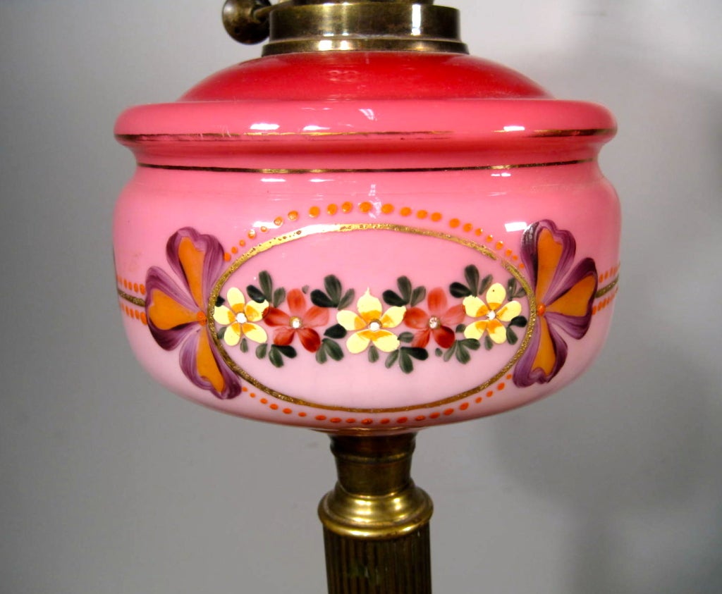 Cranberry Kerosene Table Lamp In Excellent Condition For Sale In Vancouver, BC