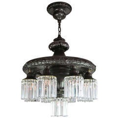 Antique Commercial Crystal Chandelier by Toledo Chandelier Company C.1905  (9-Light)