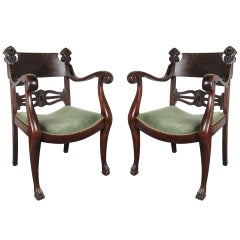 Pair of Mahogany Figural Chairs