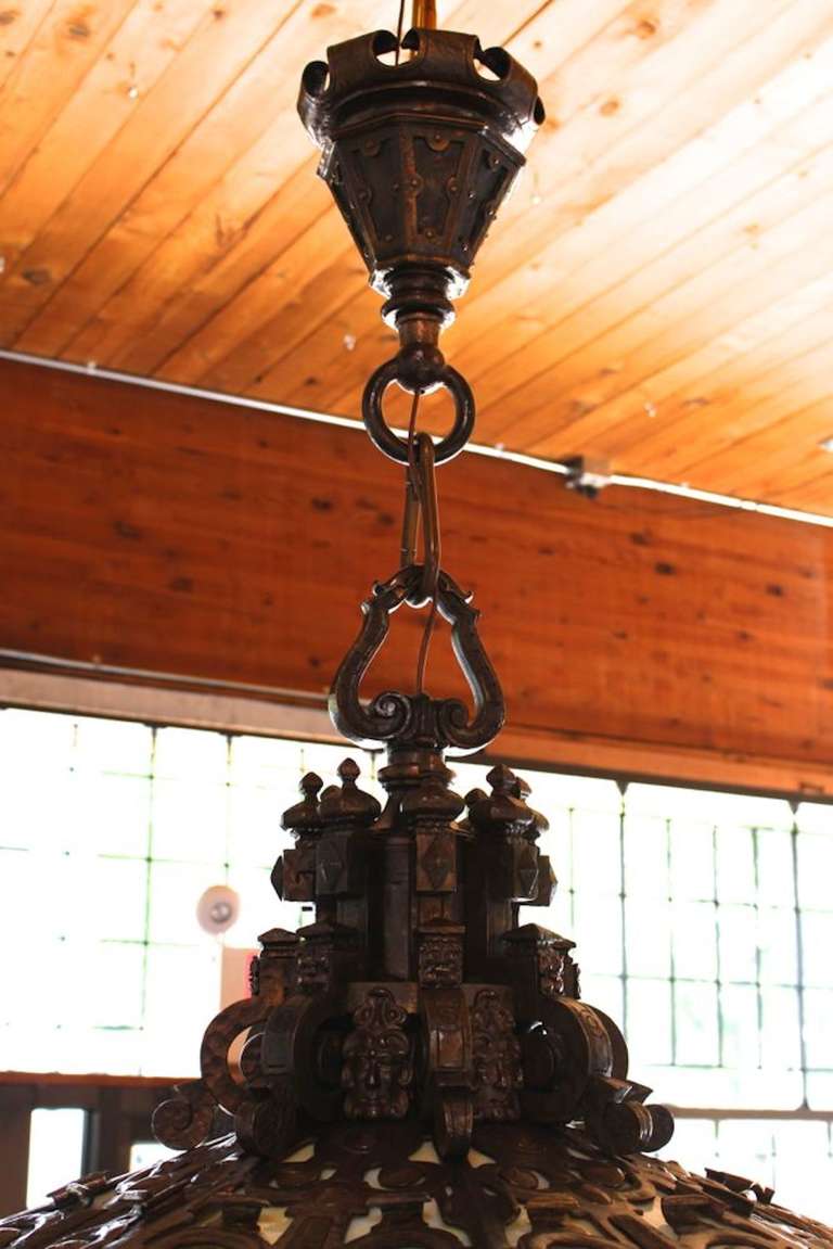 E. F. Caldwell Tudor Revival Style Large Lantern In Excellent Condition For Sale In Vancouver, BC