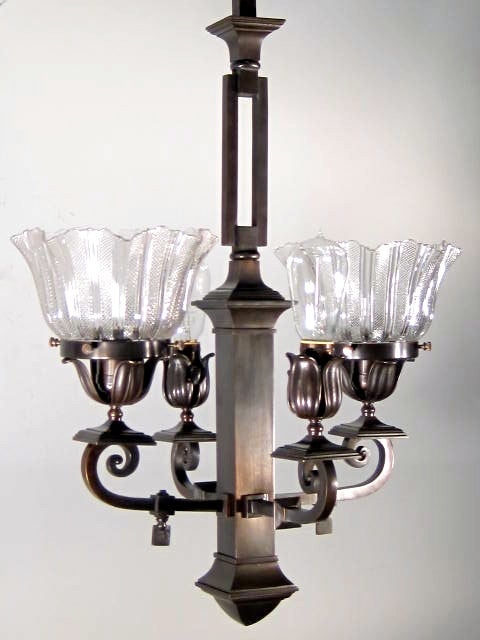Mission Style Gas Electric Fixture