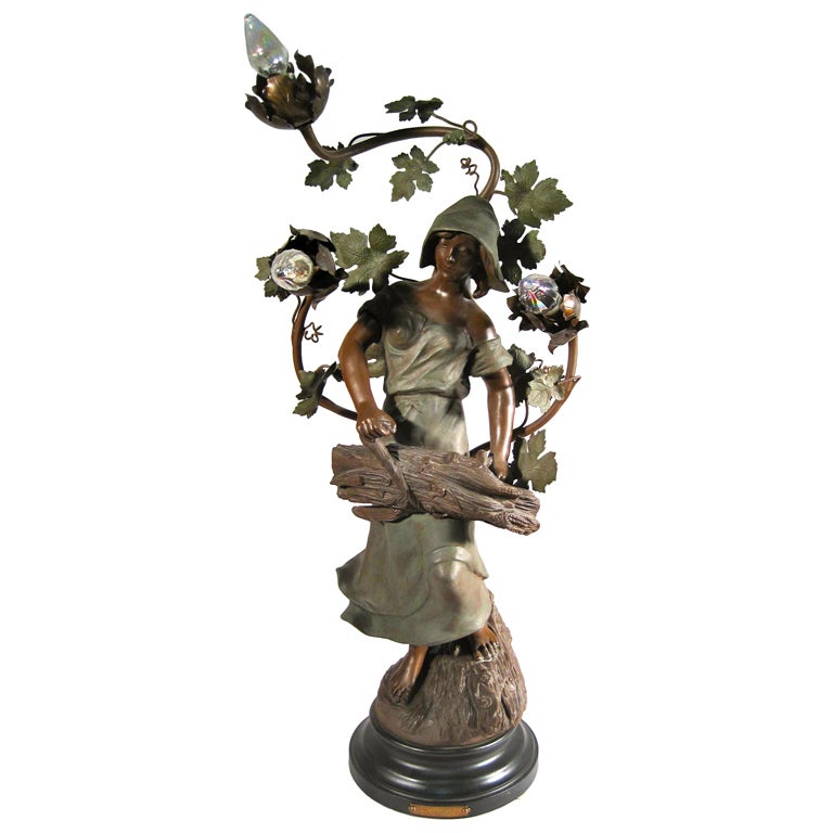 French Figural Lamp For Sale